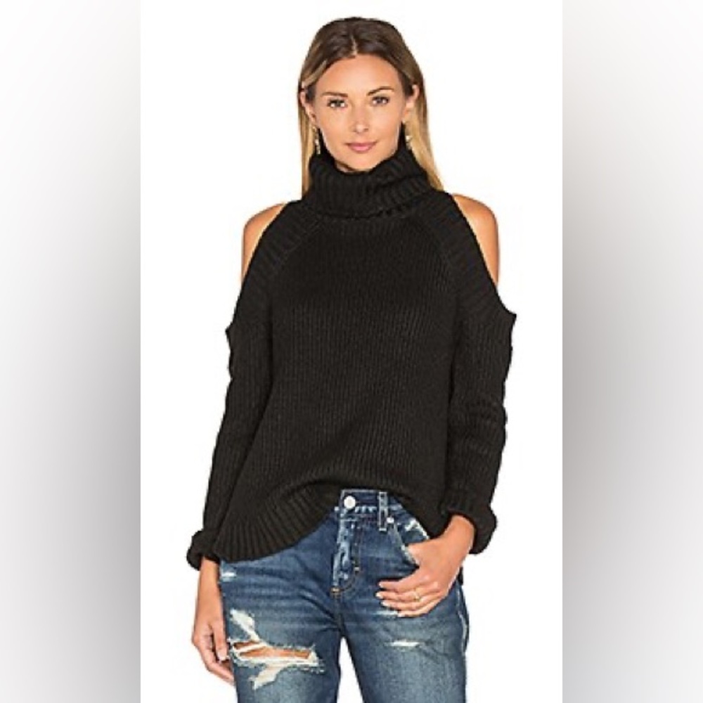 J.O.A. Open Shoulder Turtleneck Sweater